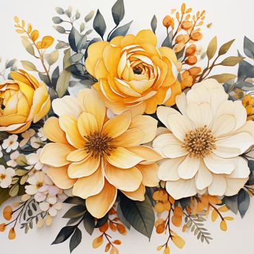 Bouquets Floral Illustrations Templates 384145