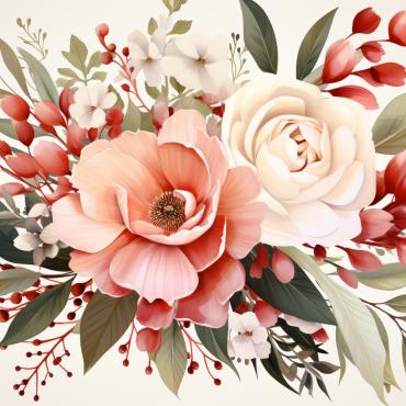 Bouquets Floral Illustrations Templates 384149