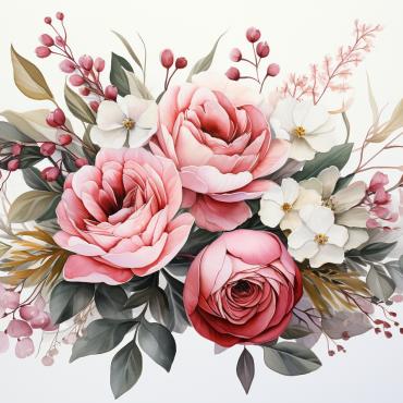 Bouquets Floral Illustrations Templates 384152