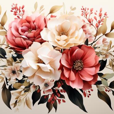 Bouquets Floral Illustrations Templates 384156