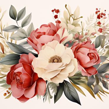Bouquets Floral Illustrations Templates 384177