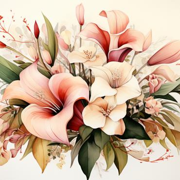 Bouquets Floral Illustrations Templates 384180