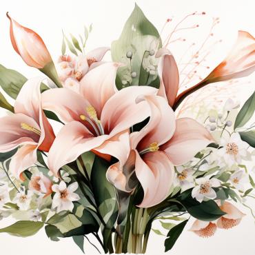 Bouquets Floral Illustrations Templates 384183