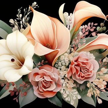 Bouquets Floral Illustrations Templates 384186