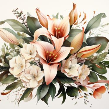 Bouquets Floral Illustrations Templates 384195