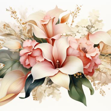 Bouquets Floral Illustrations Templates 384205