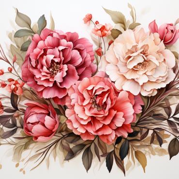 Bouquets Floral Illustrations Templates 384208