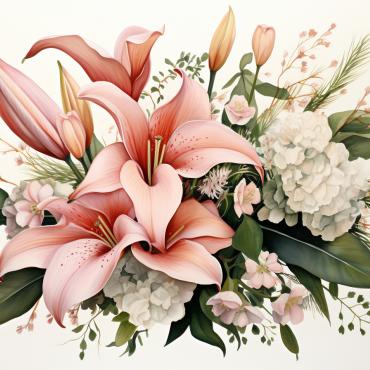Bouquets Floral Illustrations Templates 384213