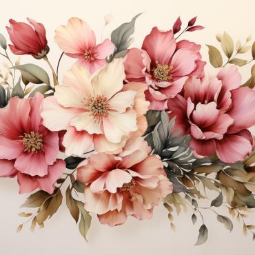 Bouquets Floral Illustrations Templates 384214