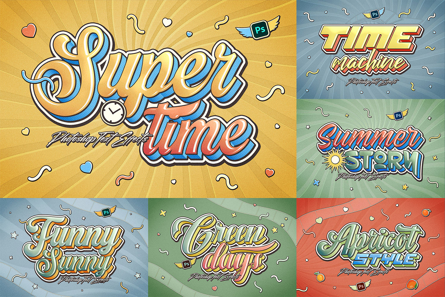 Color 3D Text Effects - Photoshop Templates