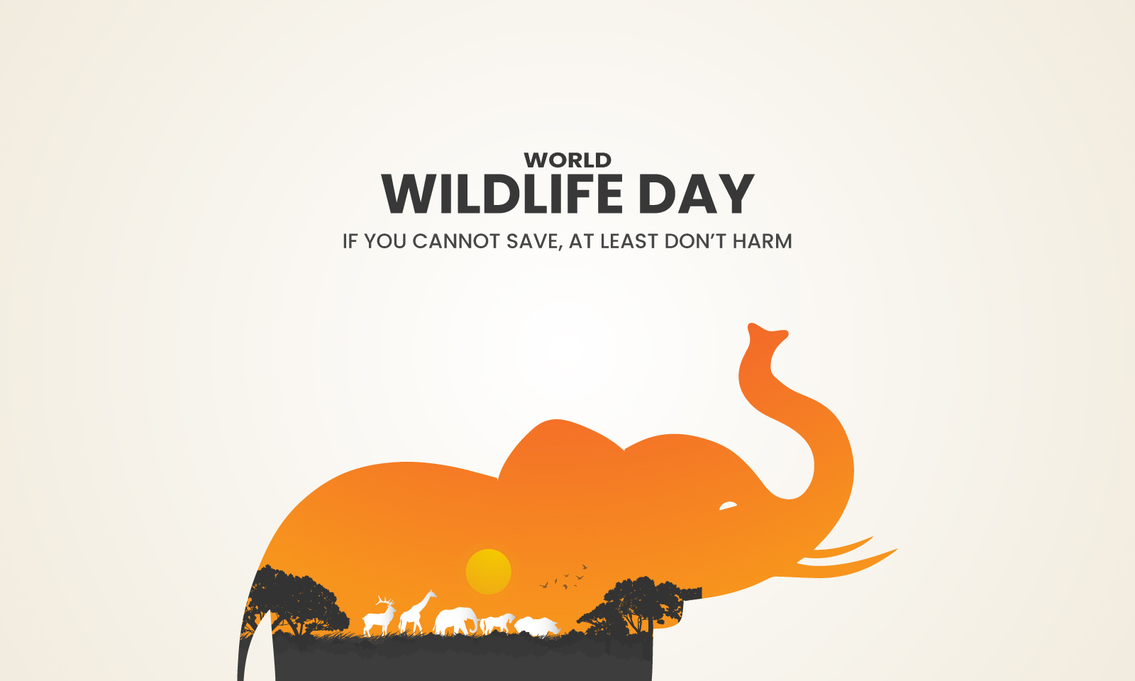 World wildlife day, Wild animals day design for poster, banner vector illustration.
