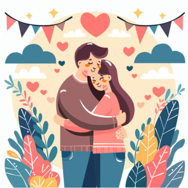 Day Couple Illustrations Templates 384351