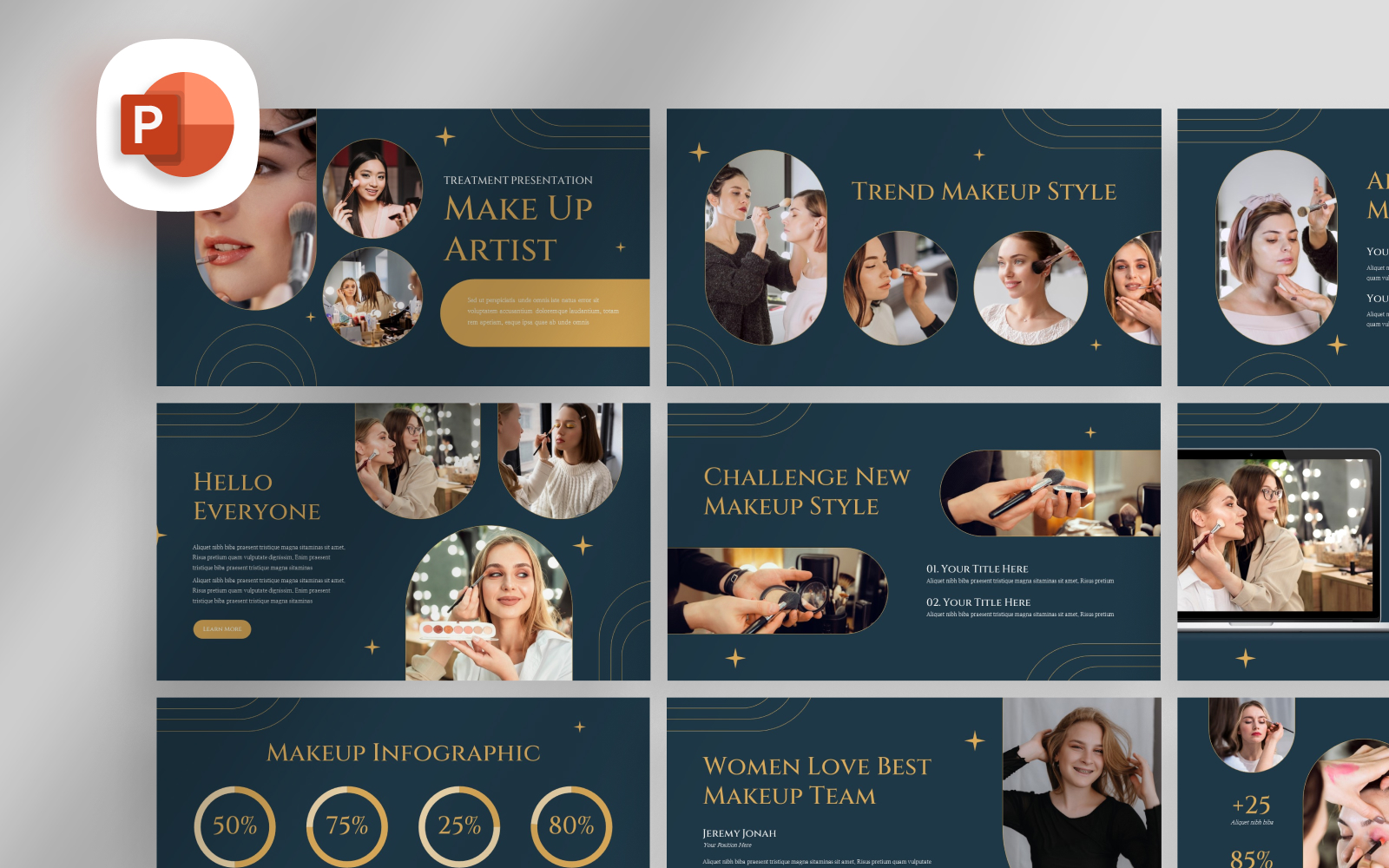 Professional Make Up Artist PowerPoint Template