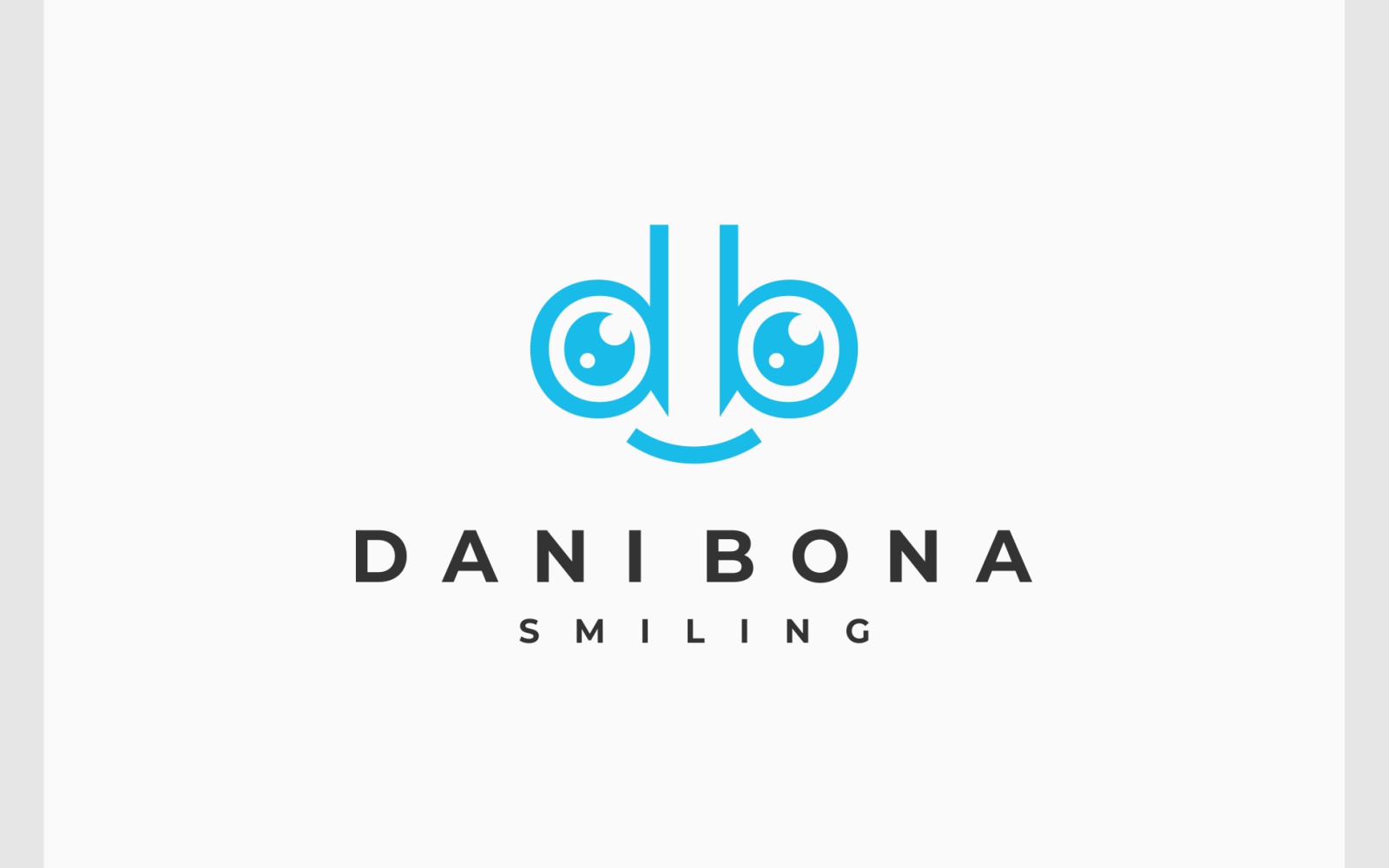 Letter DB Smile Happy Cute Face Logo