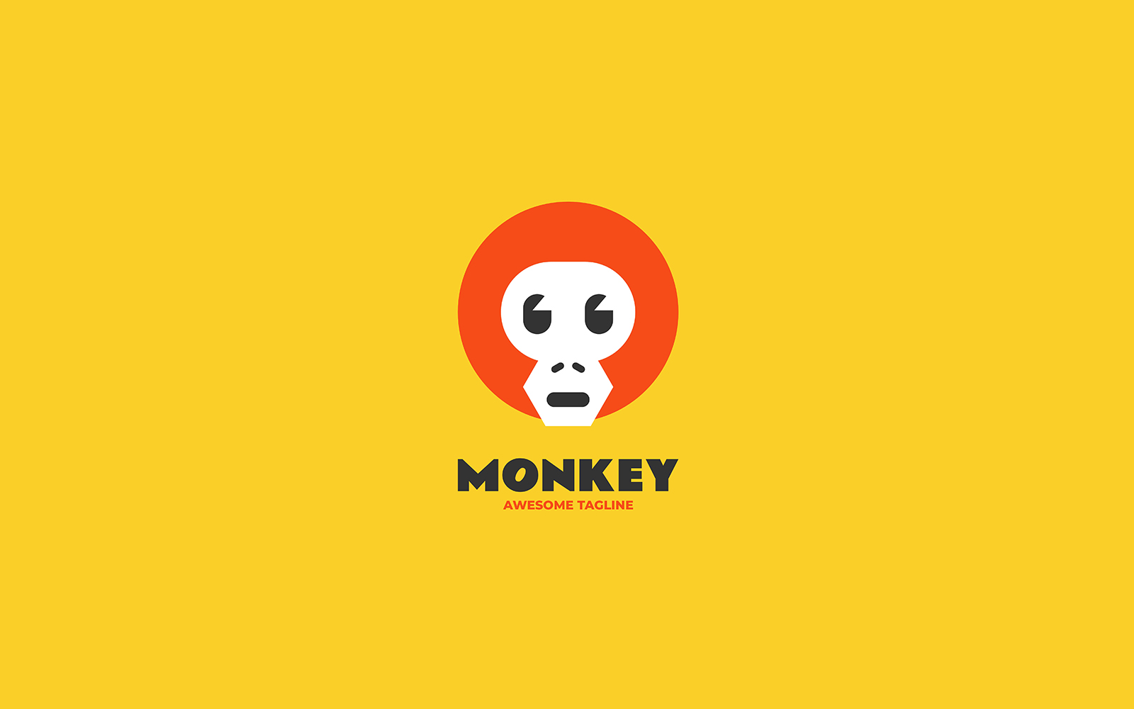 Monkey Flat Modern Logo Design