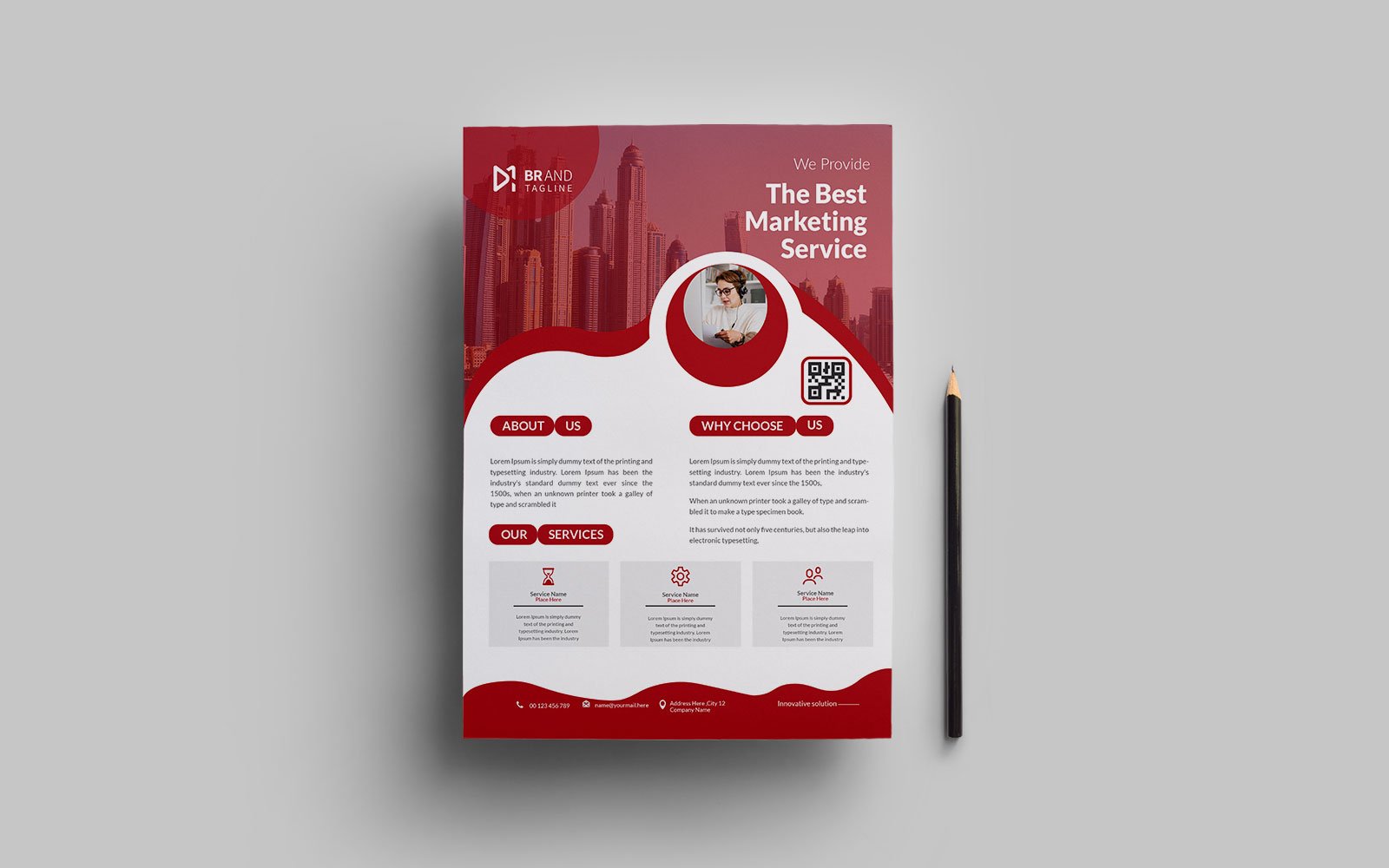 Modern and creative marketing agency flyer design