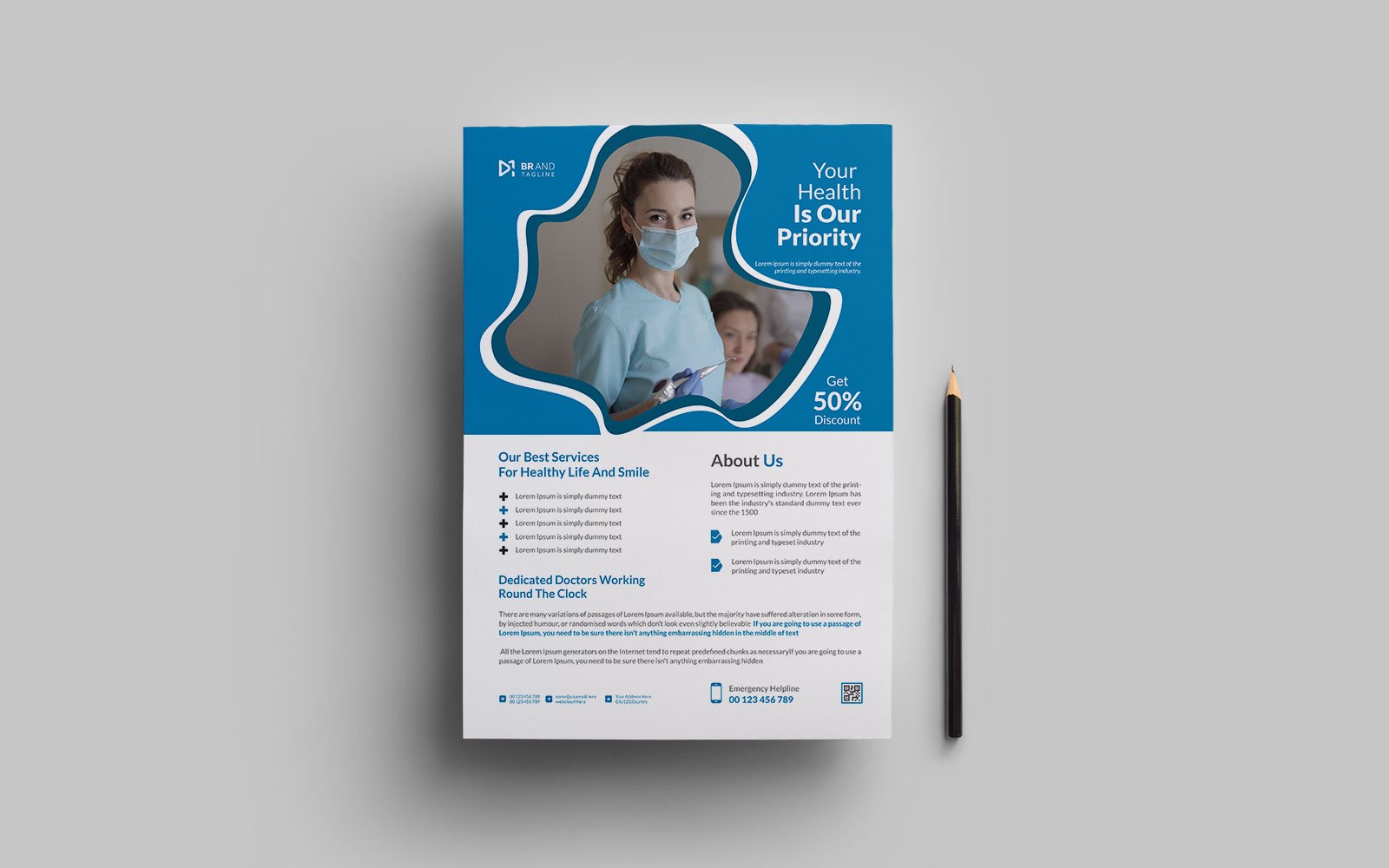 Healthcare and medical flyer template