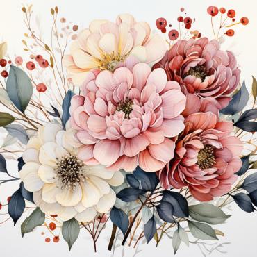 Bouquets Floral Illustrations Templates 384484