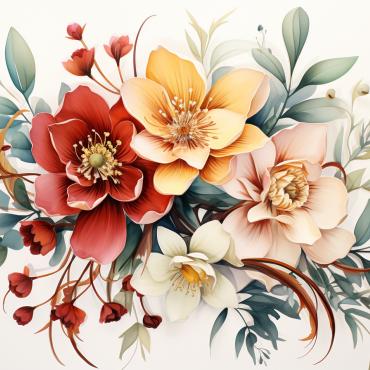 Bouquets Floral Illustrations Templates 384486