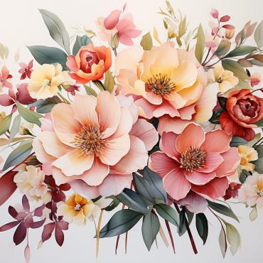 Bouquets Floral Illustrations Templates 384491