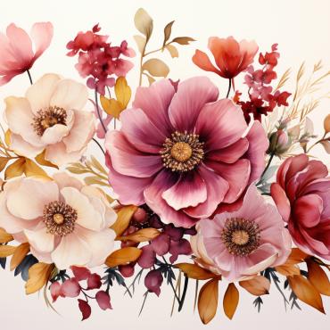Bouquets Floral Illustrations Templates 384496