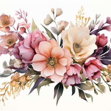 Bouquets Floral Illustrations Templates 384567