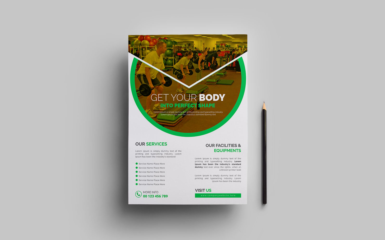 Gym fitness flyer and poster template