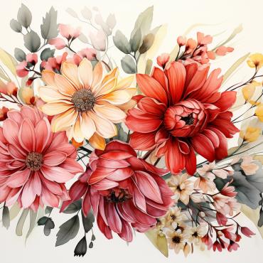 Bouquets Floral Illustrations Templates 384698