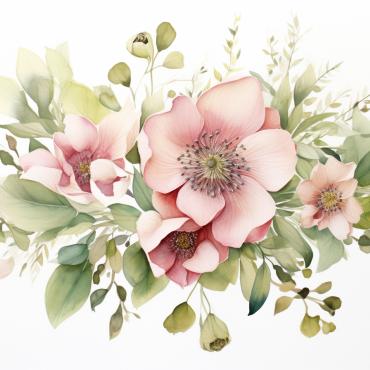 Bouquets Floral Illustrations Templates 384706