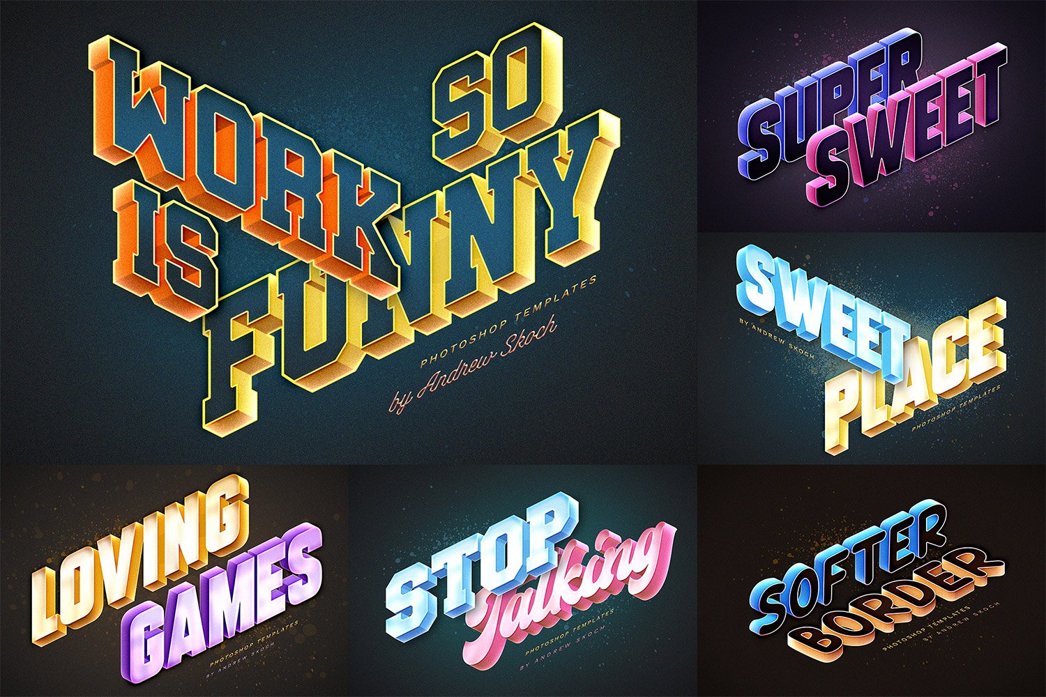 Isometric Text Effects Photoshop Templates