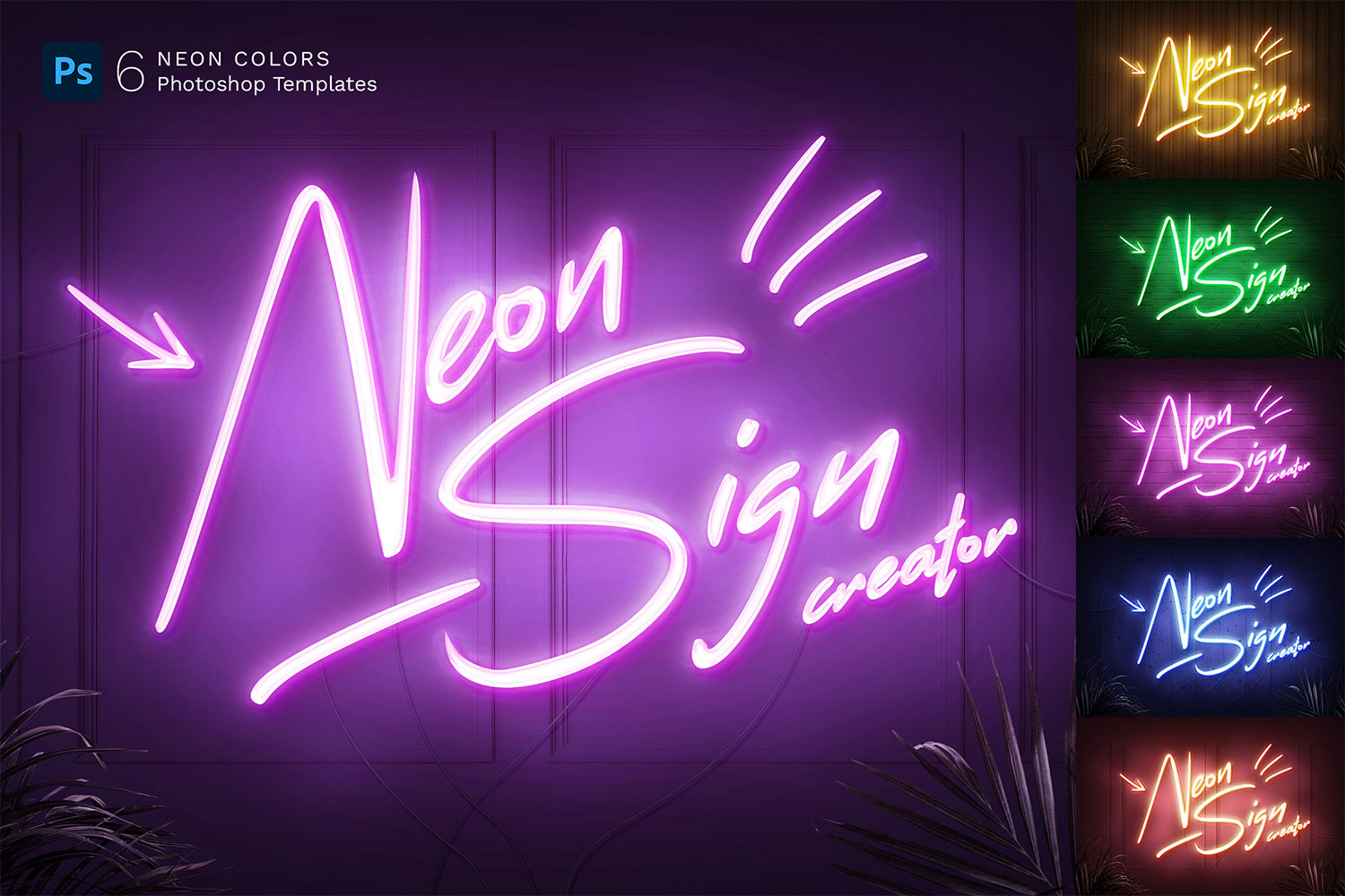 Neon Sign Photoshop Templates