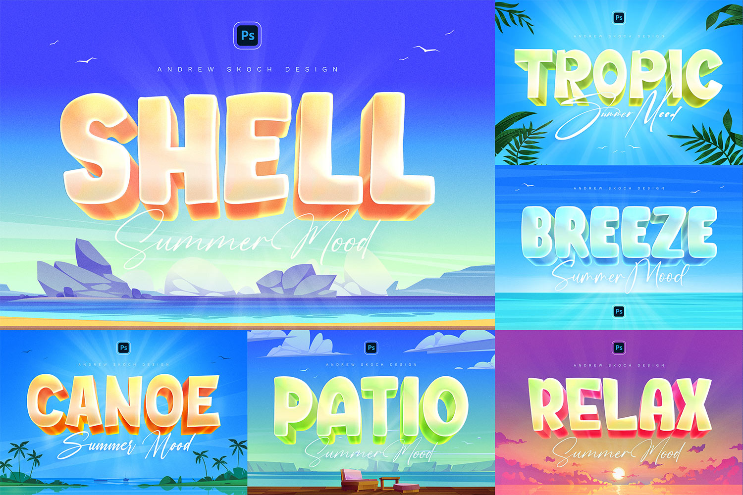 Summer Text Effects - Photoshop Templates