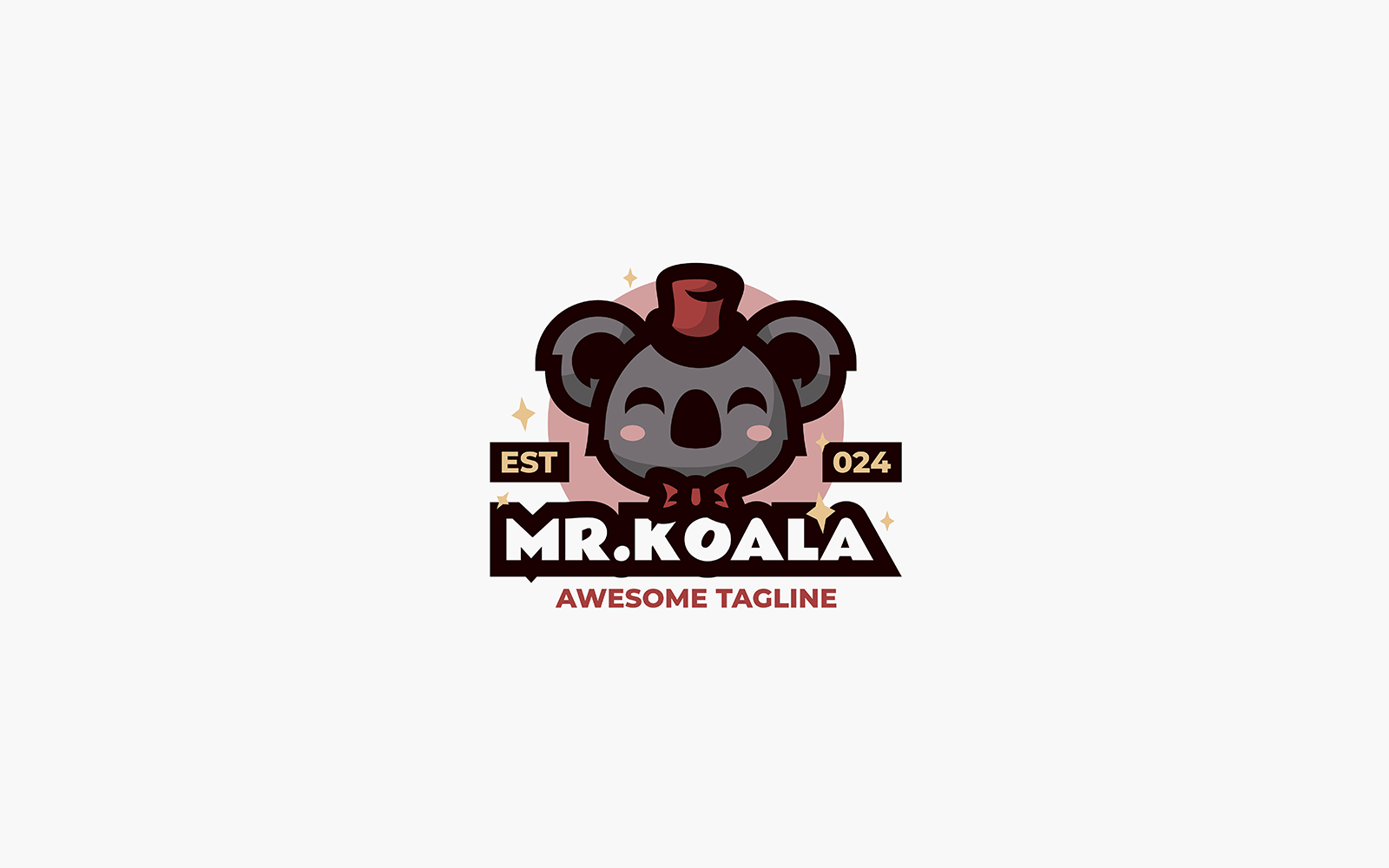 Mr. Koala Mascot Cartoon Logo