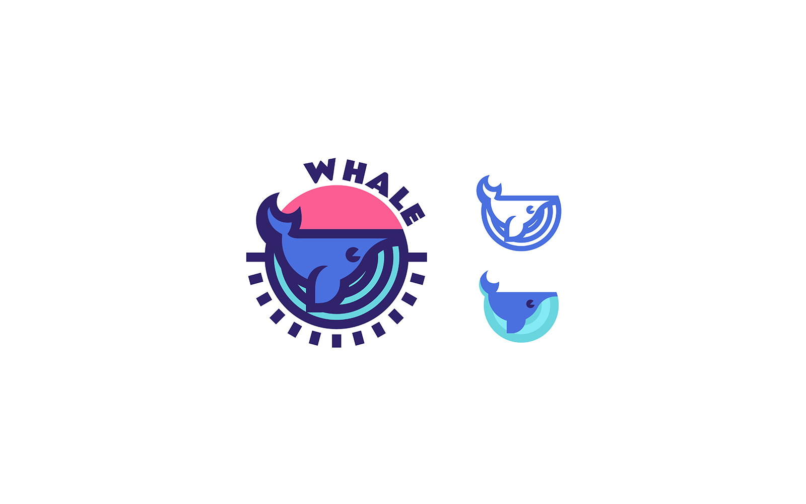 Whale Simple Mascot Logo 3
