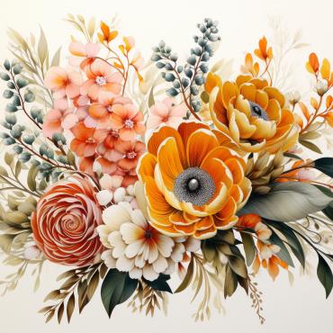 Bouquets Floral Illustrations Templates 385005