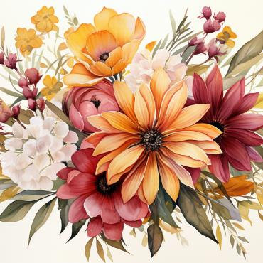 Bouquets Floral Illustrations Templates 385095