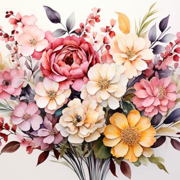 Bouquets Floral Illustrations Templates 385118