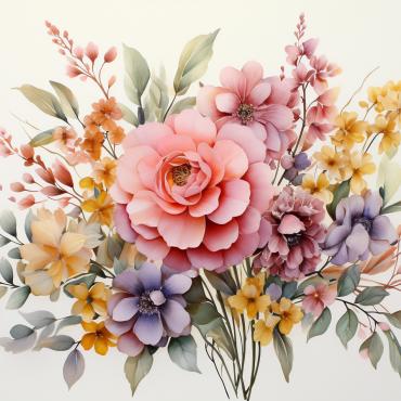 Bouquets Floral Illustrations Templates 385131