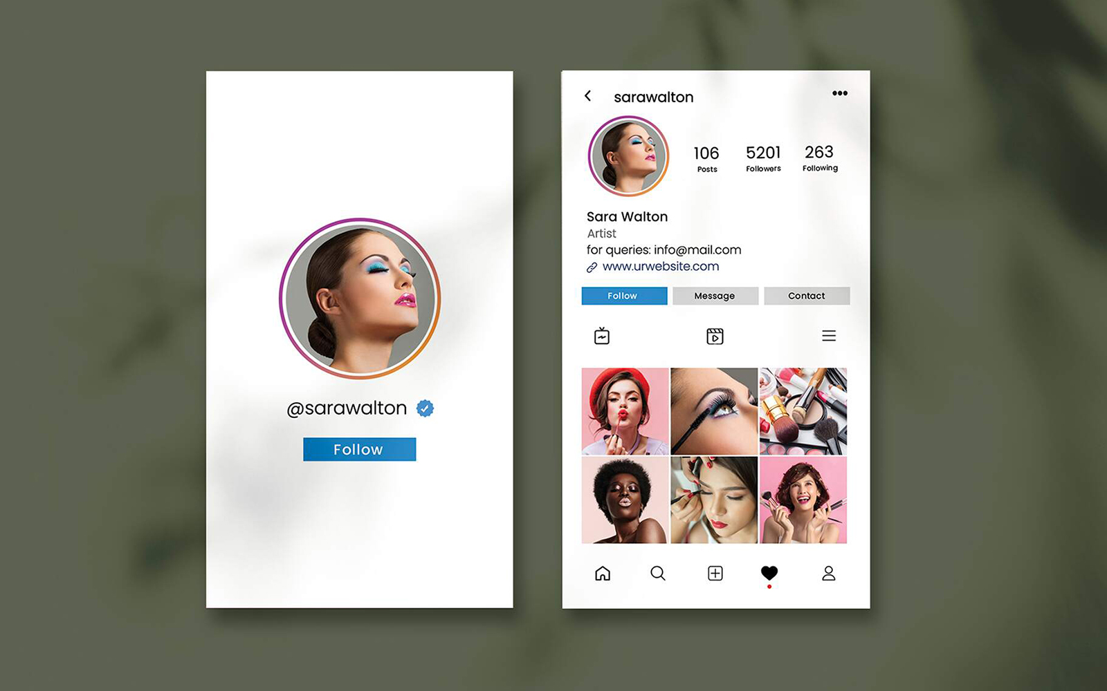 Instagram Business Card Template