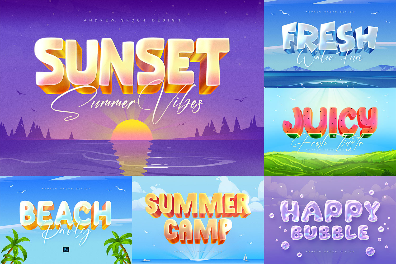 Summer Text Effect - Photoshop Templates