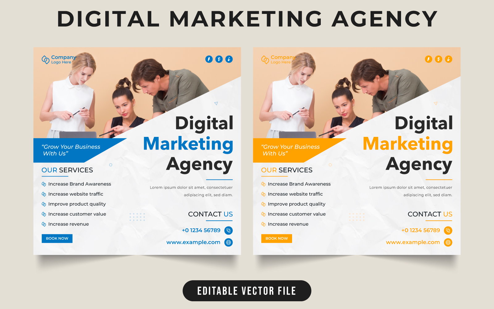 Business promotional web banner and poster