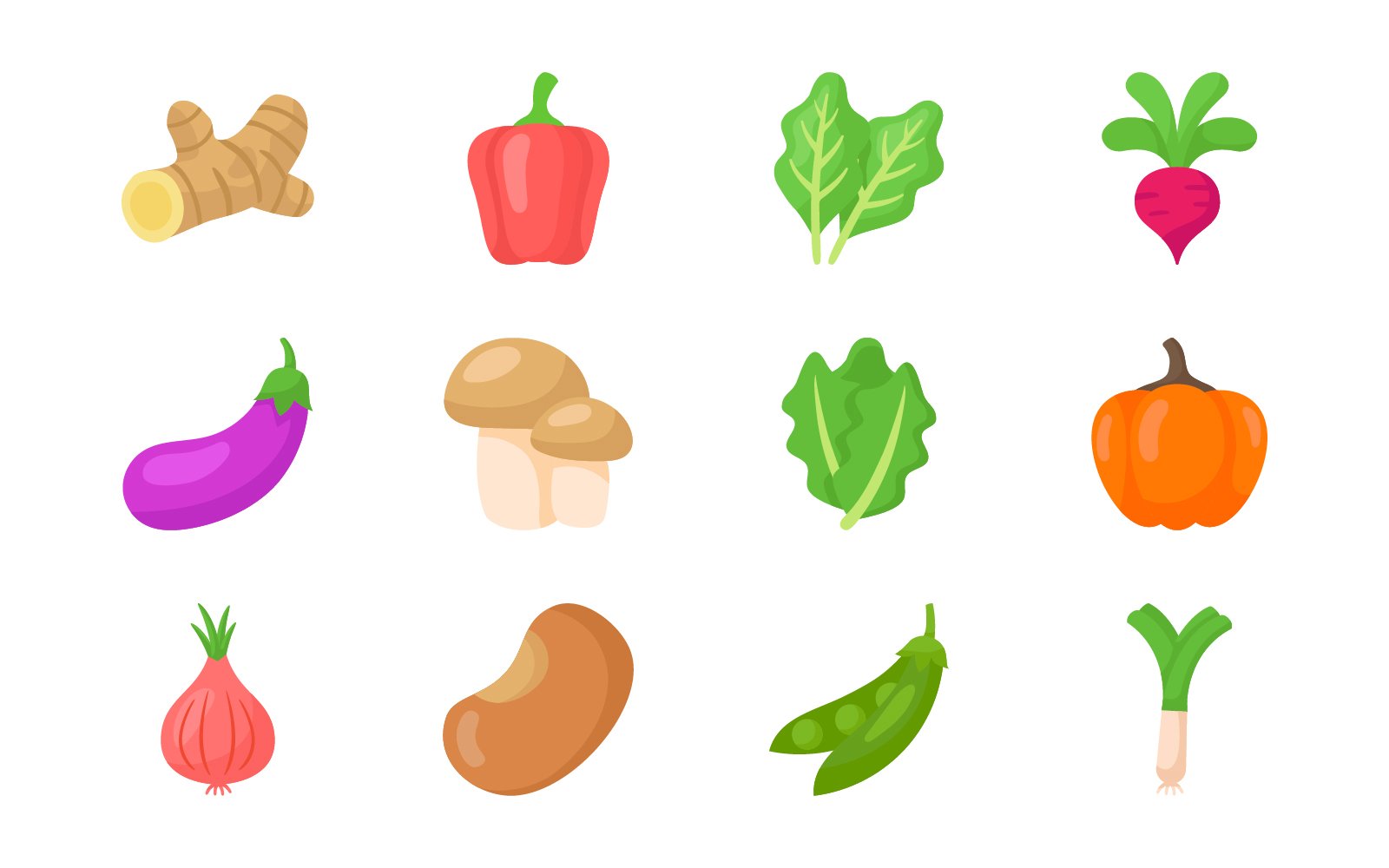 Vegetable Isolated Objects