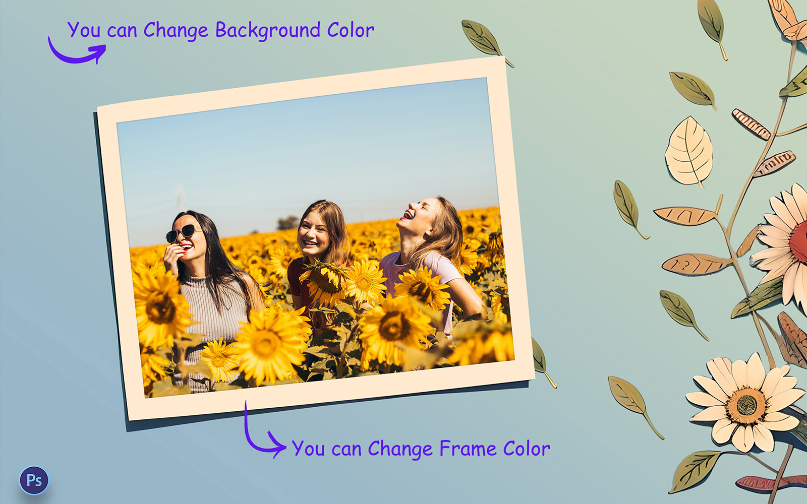 Photo Frame illustration Style Mockup