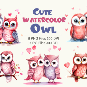 Owls Valentines Illustrations Templates 385405