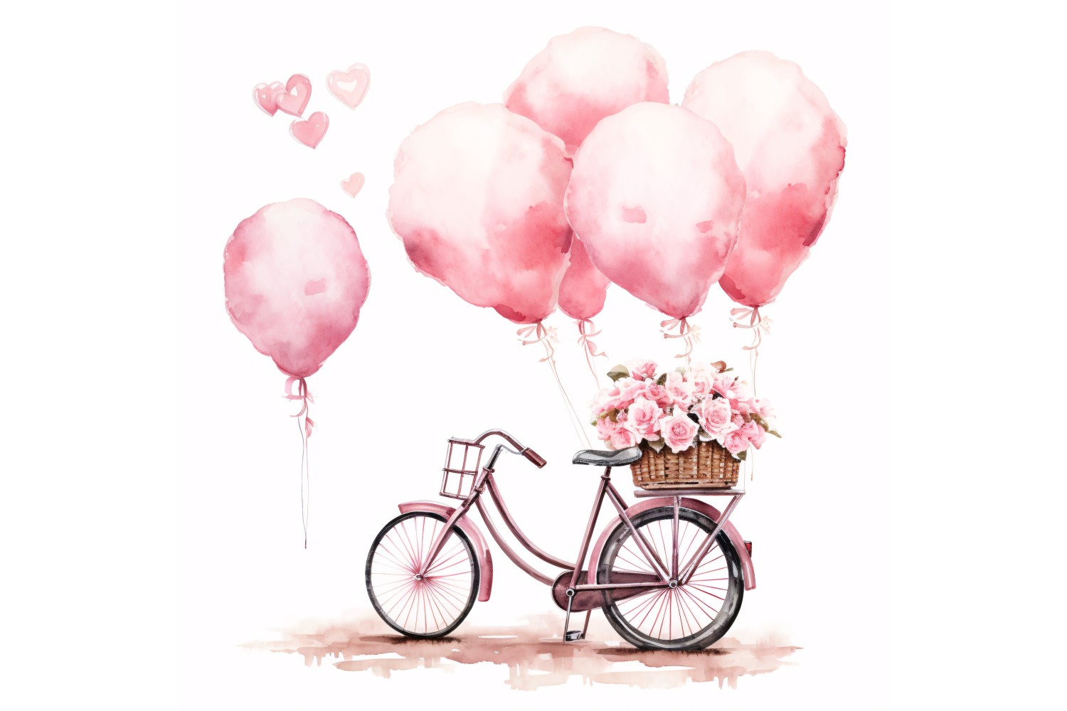 Cycle with Pink Balloon Decorated for Valentine day 19