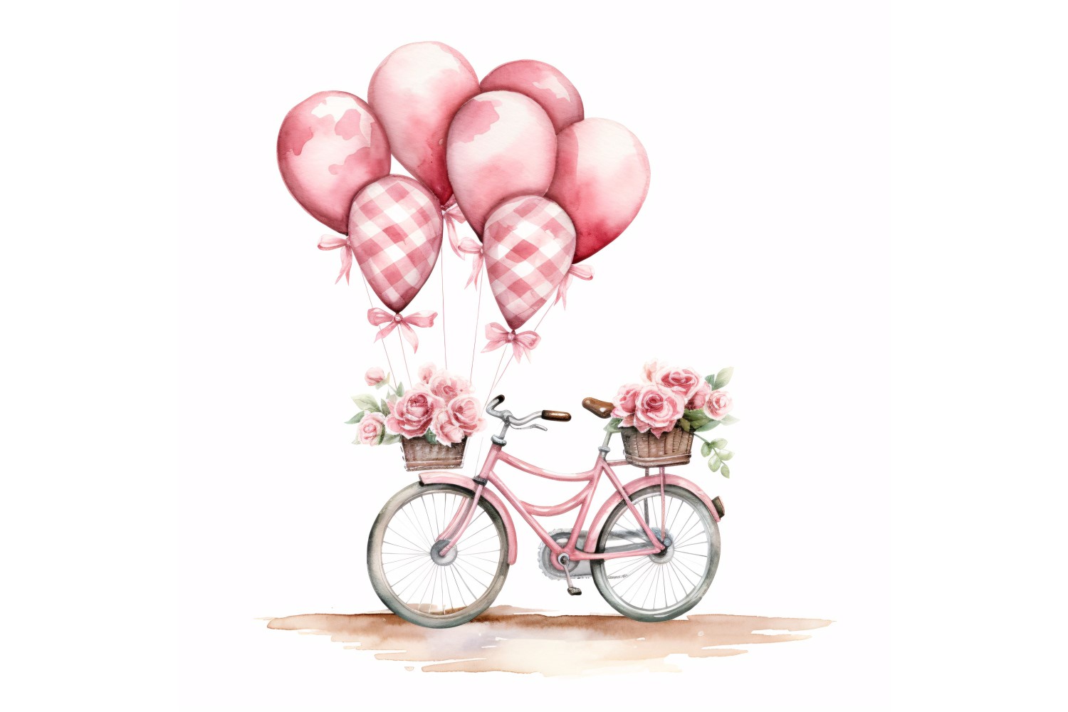 Cycle with Pink Balloon Decorated for Valentine day 20