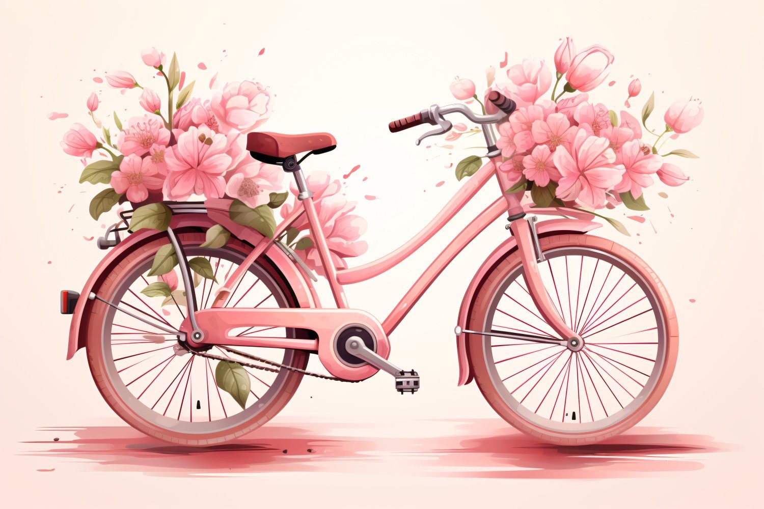 Cycle with Pink Balloon Decorated for Valentine day 22