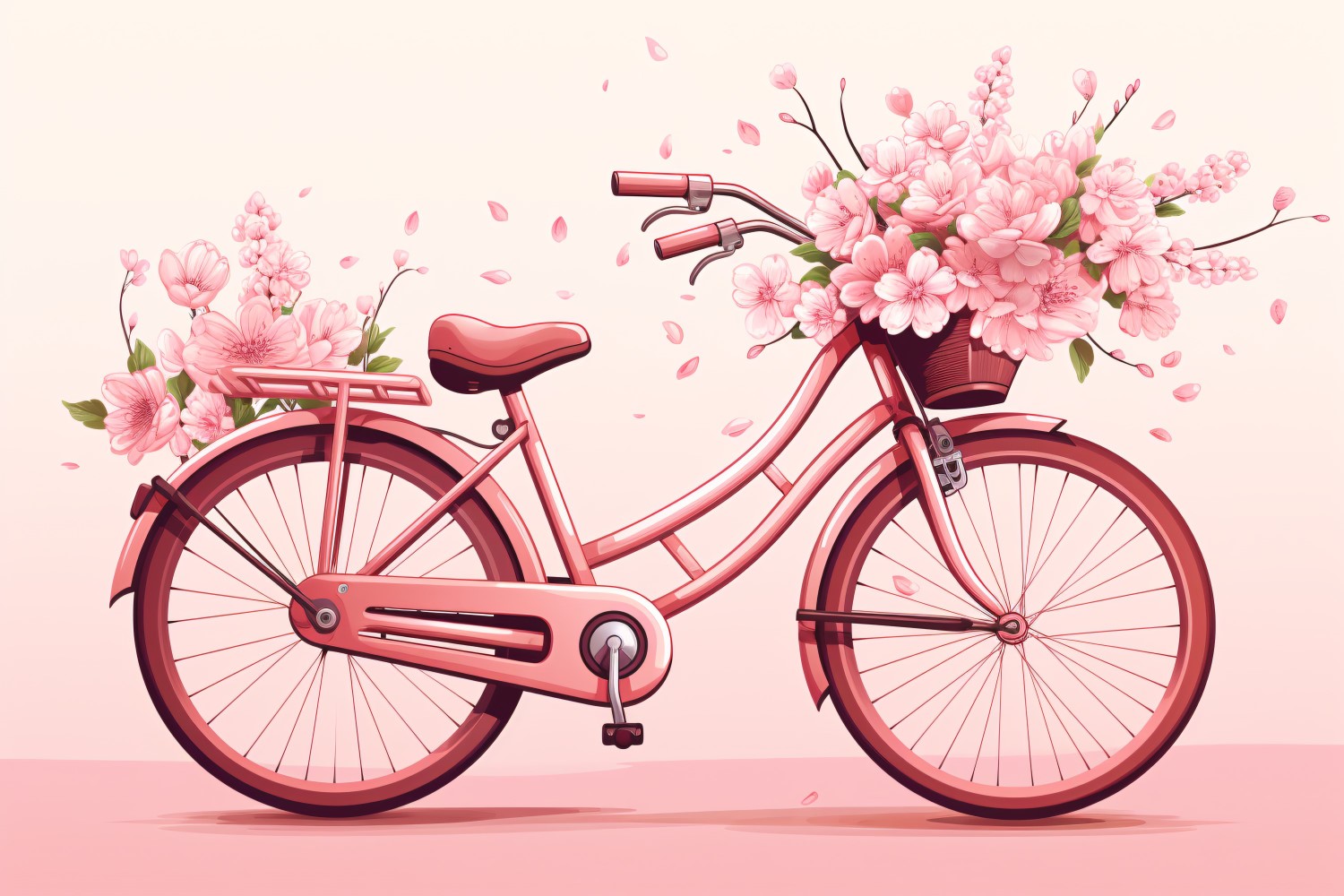 Cycle with Pink Balloon Decorated for Valentine day 23