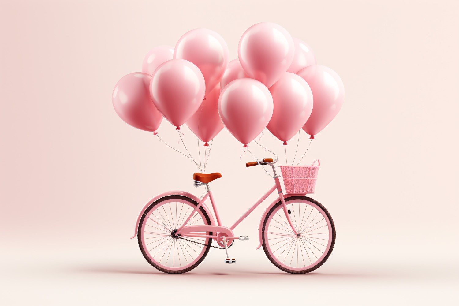 Cycle with Pink Balloon Decorated for Valentine day 26