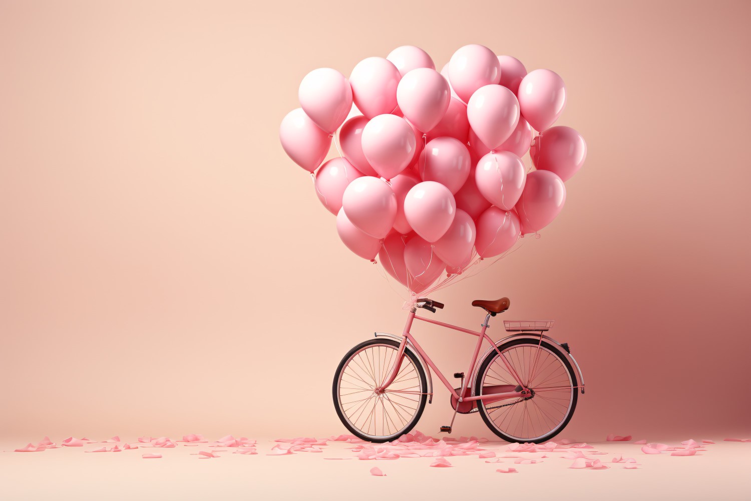 Cycle with Pink Balloon Decorated for Valentine day 28